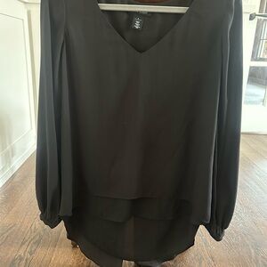 White House Black Market Ebony V-Neck Top